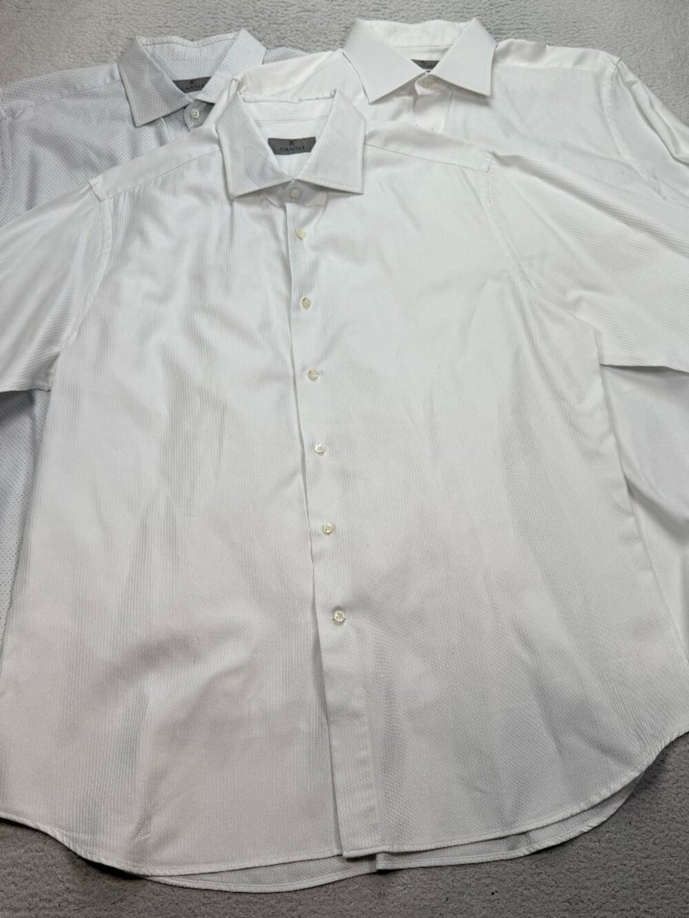 Lot of 3 Canali 1934 Dress Shirts Men's Size 44-17.5 Cotton Designer Italy